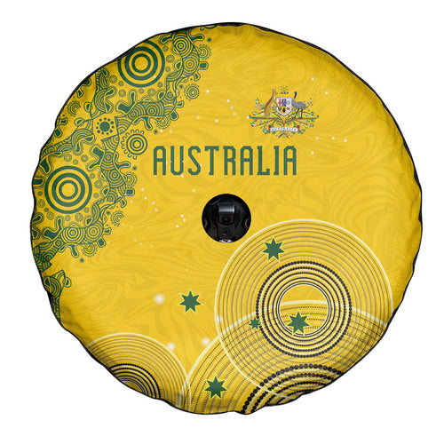 Australia National Football Spare Tire Cover Socceroos-Aboriginal Dot Art Heritage Graphic
