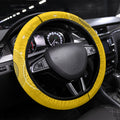 Australia National Football Steering Wheel Cover Socceroos-Aboriginal Dot Art Heritage Graphic
