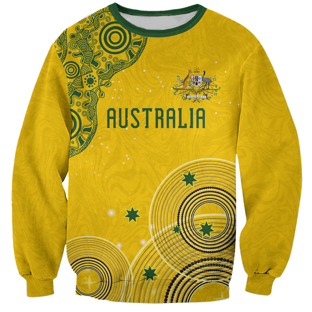 Custom Australia National Football Sweatshirt Socceroos-Aboriginal Dot Art Heritage Graphic