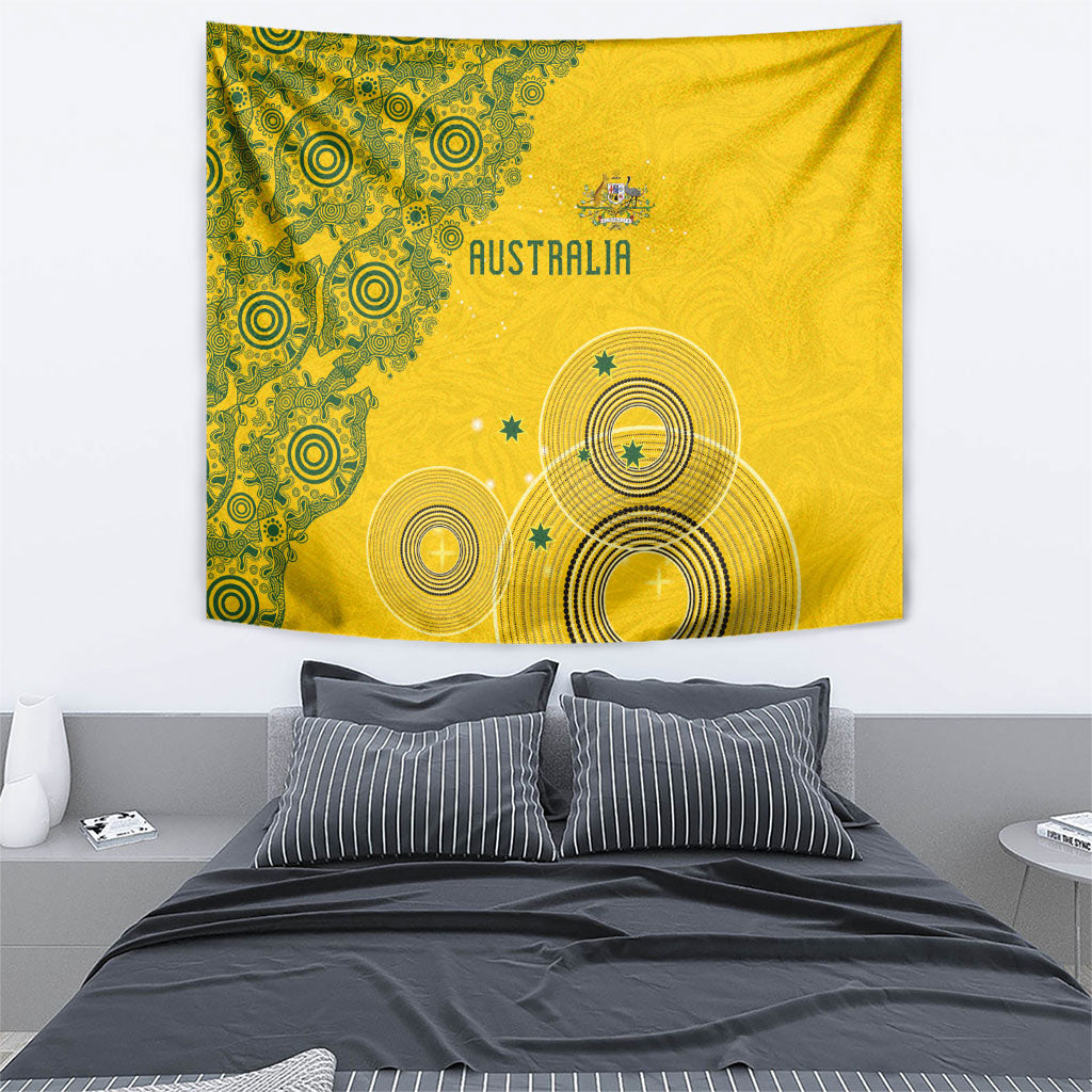 Australia National Football Tapestry Socceroos-Aboriginal Dot Art Heritage Graphic