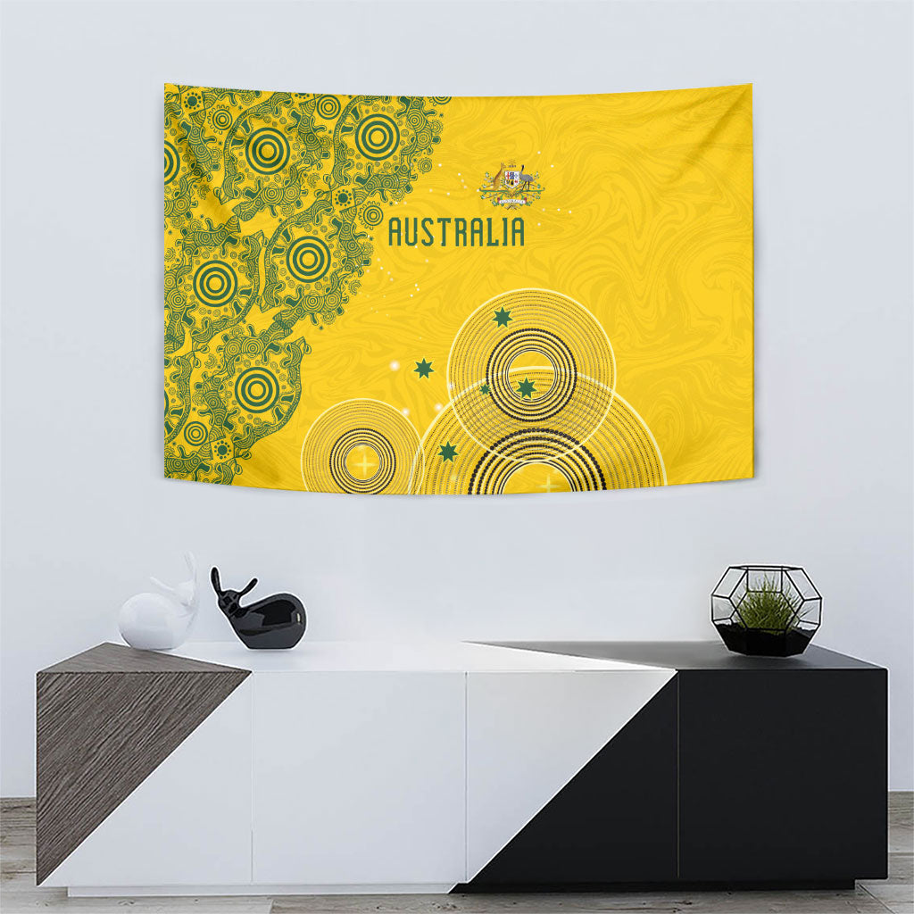 Australia National Football Tapestry Socceroos-Aboriginal Dot Art Heritage Graphic