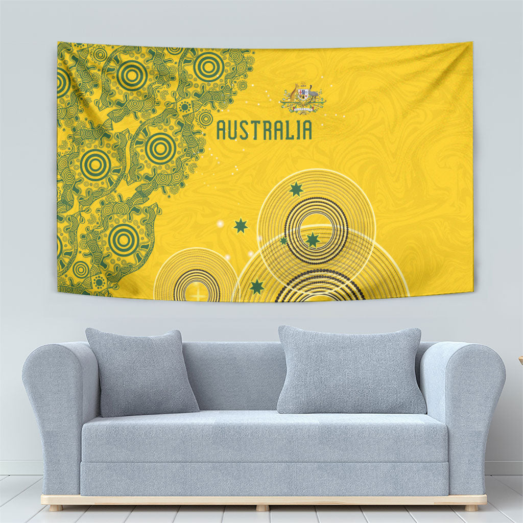 Australia National Football Tapestry Socceroos-Aboriginal Dot Art Heritage Graphic