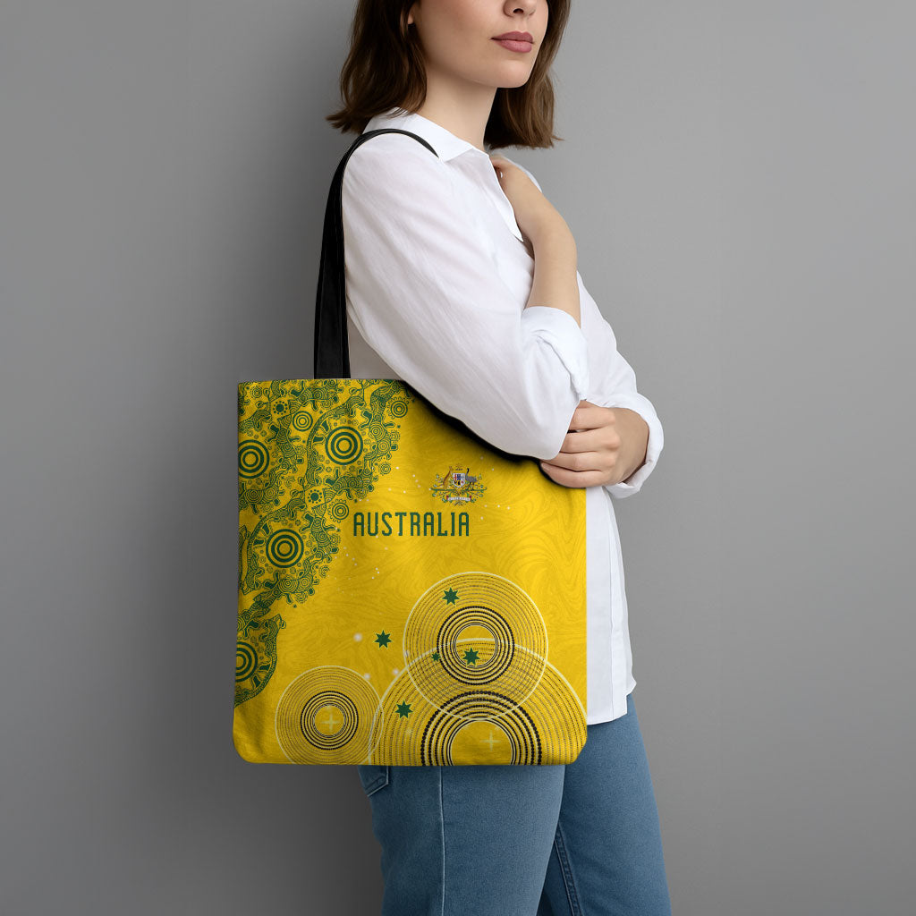 Australia National Football Tote Bag Socceroos-Aboriginal Dot Art Heritage Graphic