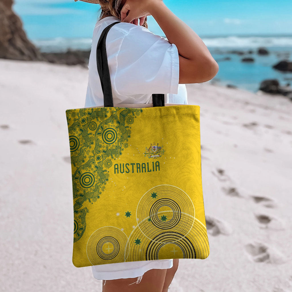 Australia National Football Tote Bag Socceroos-Aboriginal Dot Art Heritage Graphic
