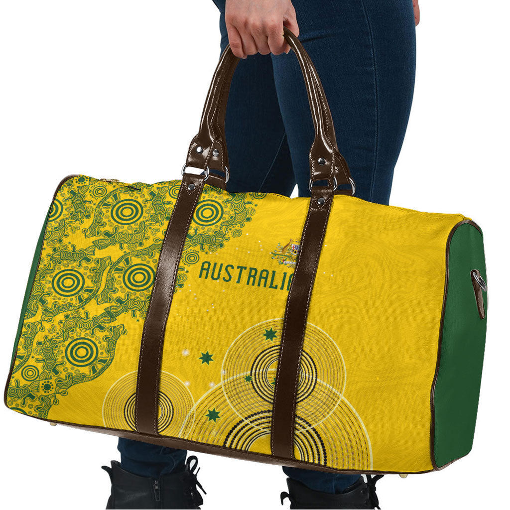 Australia National Football Travel Bag Socceroos-Aboriginal Dot Art Heritage Graphic