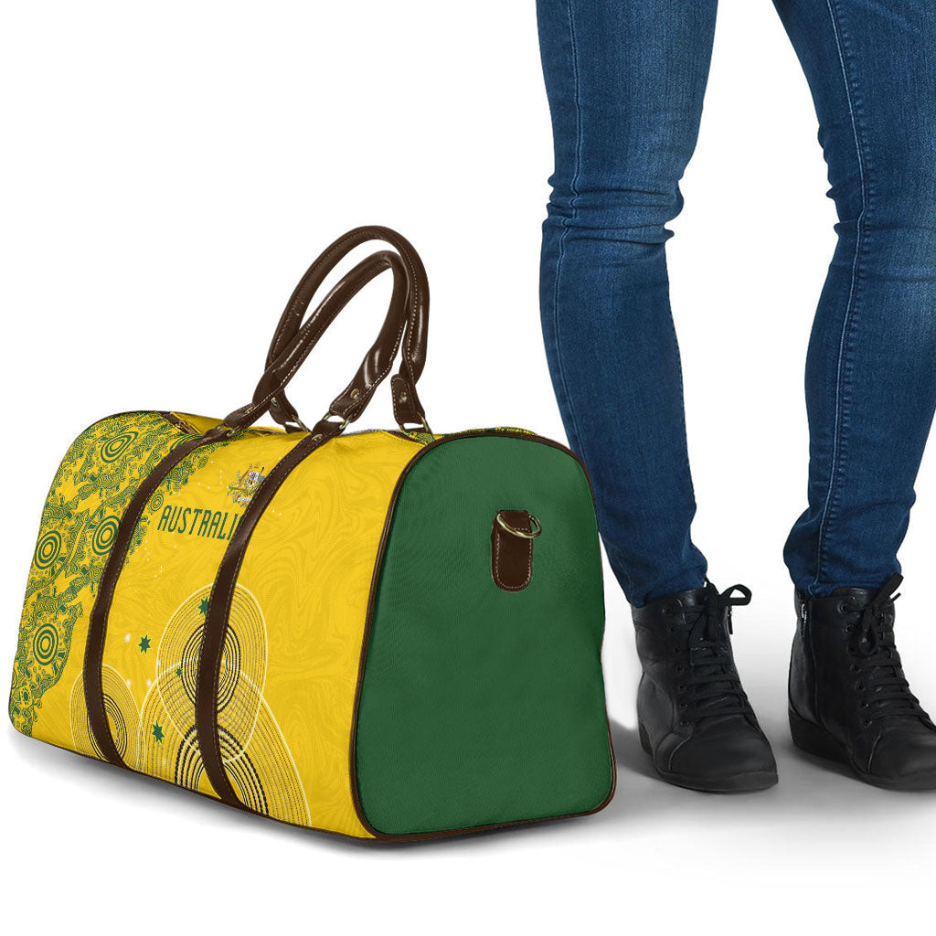Australia National Football Travel Bag Socceroos-Aboriginal Dot Art Heritage Graphic