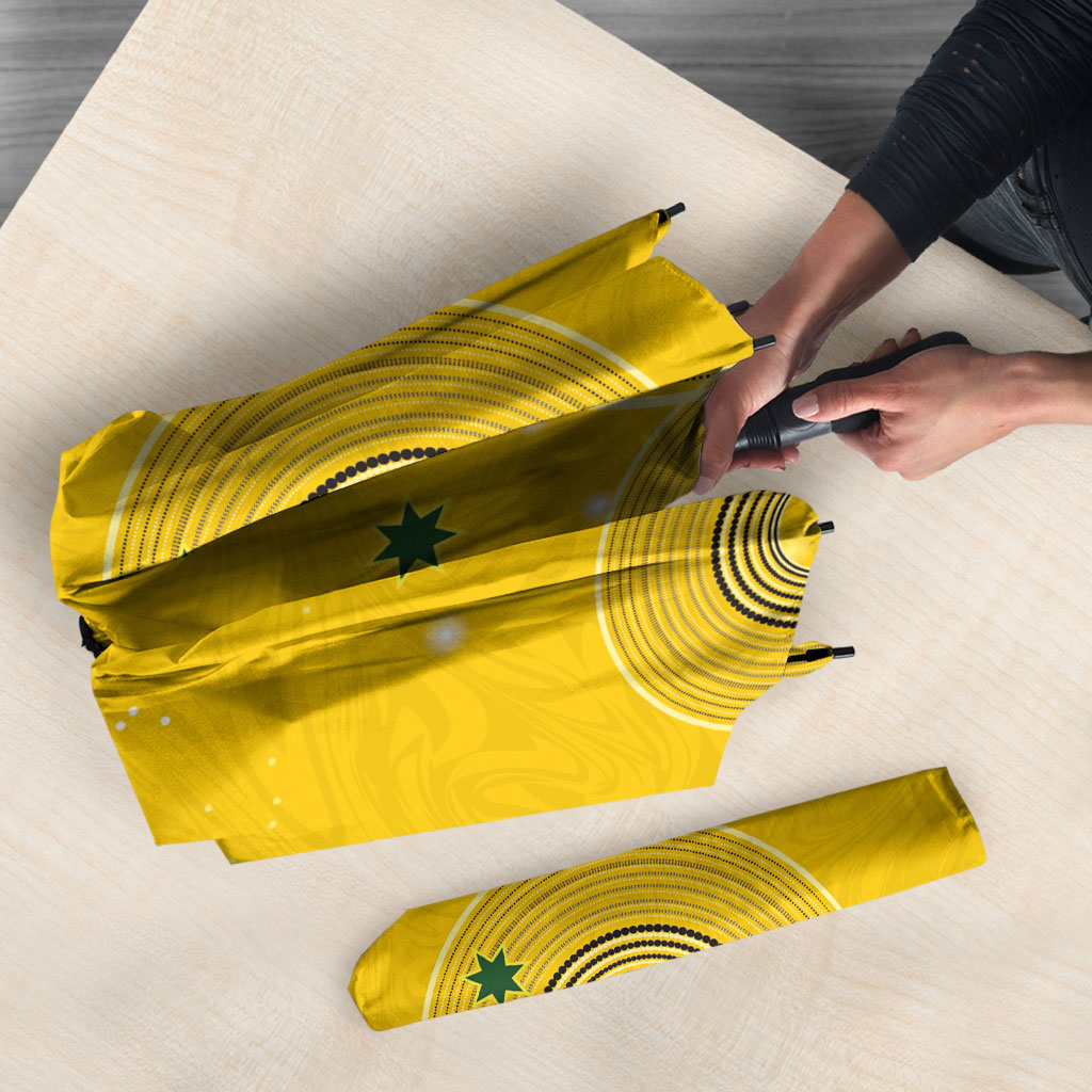 Australia National Football Umbrella Socceroos-Aboriginal Dot Art Heritage Graphic