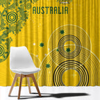 Australia National Football Window Curtain Socceroos-Aboriginal Dot Art Heritage Graphic