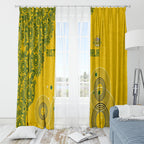 Australia National Football Window Curtain Socceroos-Aboriginal Dot Art Heritage Graphic