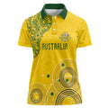 Custom Australia National Football Women Polo Shirt Socceroos-Aboriginal Dot Art Heritage Graphic