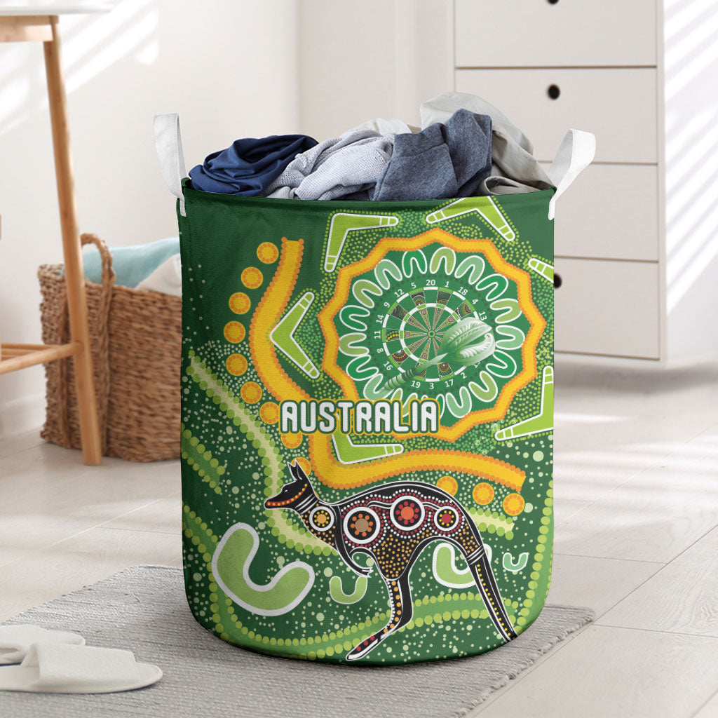 Australia Darts Laundry Basket Aboriginal Dot Art Boomerang Indigenous Style Graphic