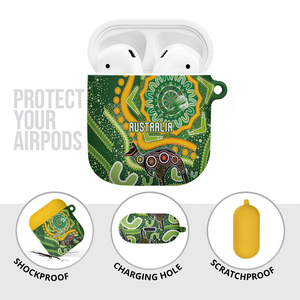 Australia Darts AirPods Case Aboriginal Dot Art Boomerang Indigenous Style Graphic