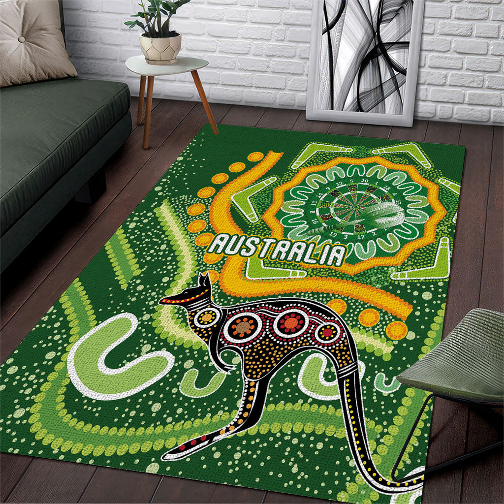Australia Darts Area Rug Aboriginal Dot Art Boomerang Indigenous Style Graphic