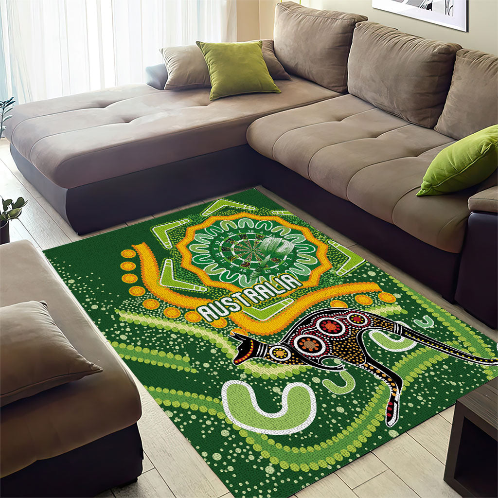 Australia Darts Area Rug Aboriginal Dot Art Boomerang Indigenous Style Graphic
