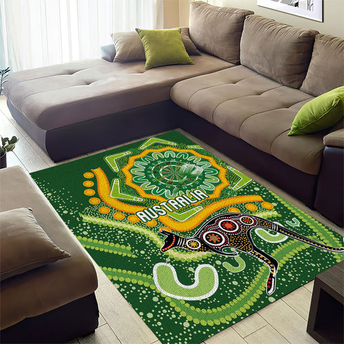 Australia Darts Area Rug Aboriginal Dot Art Boomerang Indigenous Style Graphic
