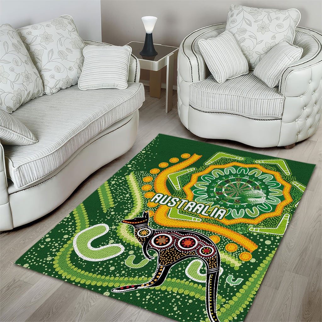 Australia Darts Area Rug Aboriginal Dot Art Boomerang Indigenous Style Graphic