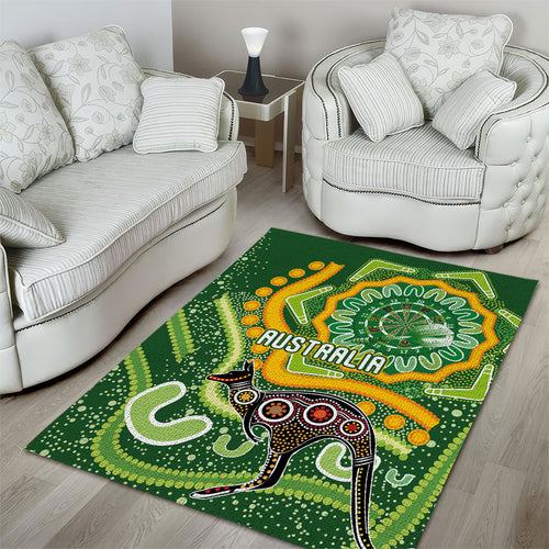 Australia Darts Area Rug Aboriginal Dot Art Boomerang Indigenous Style Graphic