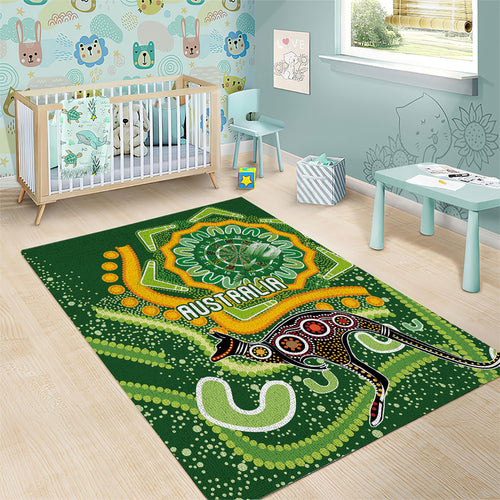 Australia Darts Area Rug Aboriginal Dot Art Boomerang Indigenous Style Graphic