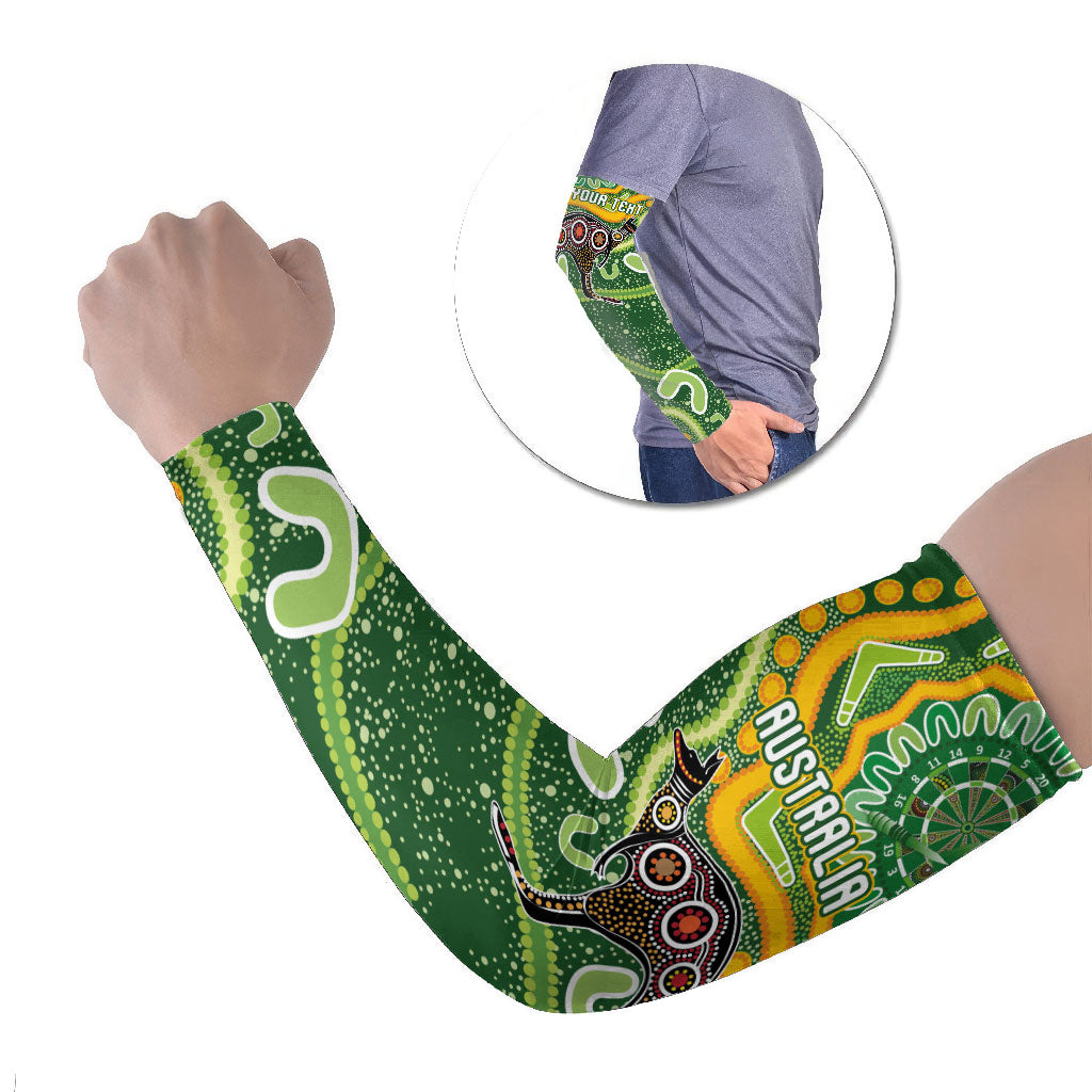 Australia Darts Personalised Arm Sleeves Aboriginal Dot Art Boomerang Indigenous Style Graphic