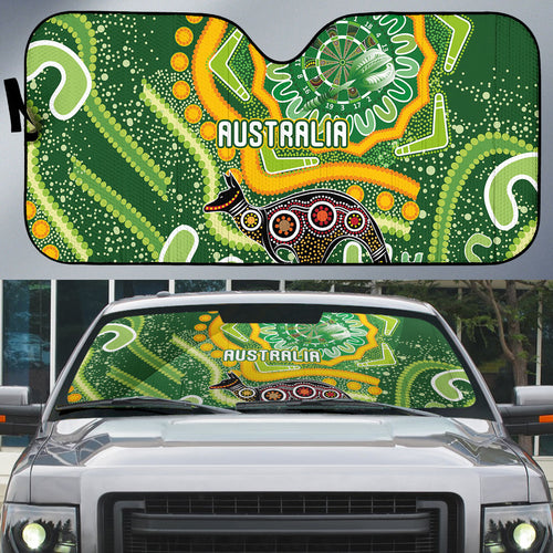 Australia Darts Auto Sun Shade Aboriginal Dot Art Boomerang Indigenous Style Graphic