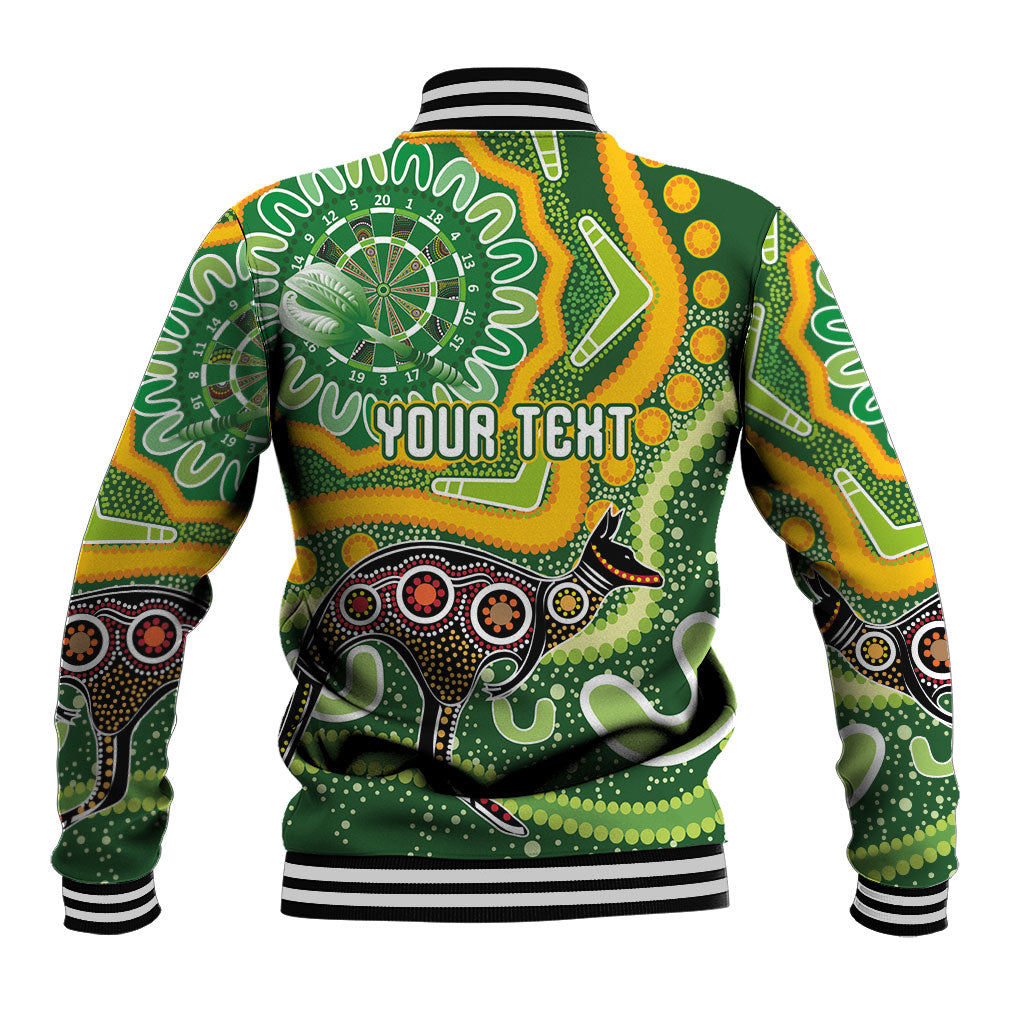 Australia Darts Personalised Baseball Jacket Aboriginal Dot Art Boomerang Indigenous Style Graphic