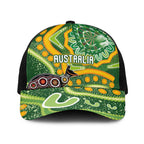 Australia Darts Baseball Net Cap Aboriginal Dot Art Boomerang Indigenous Style Graphic