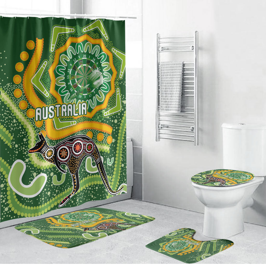 Australia Darts Bathroom Set Aboriginal Dot Art Boomerang Indigenous Style Graphic