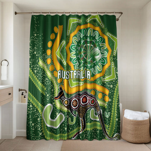 Australia Darts Bathroom Set Aboriginal Dot Art Boomerang Indigenous Style Graphic