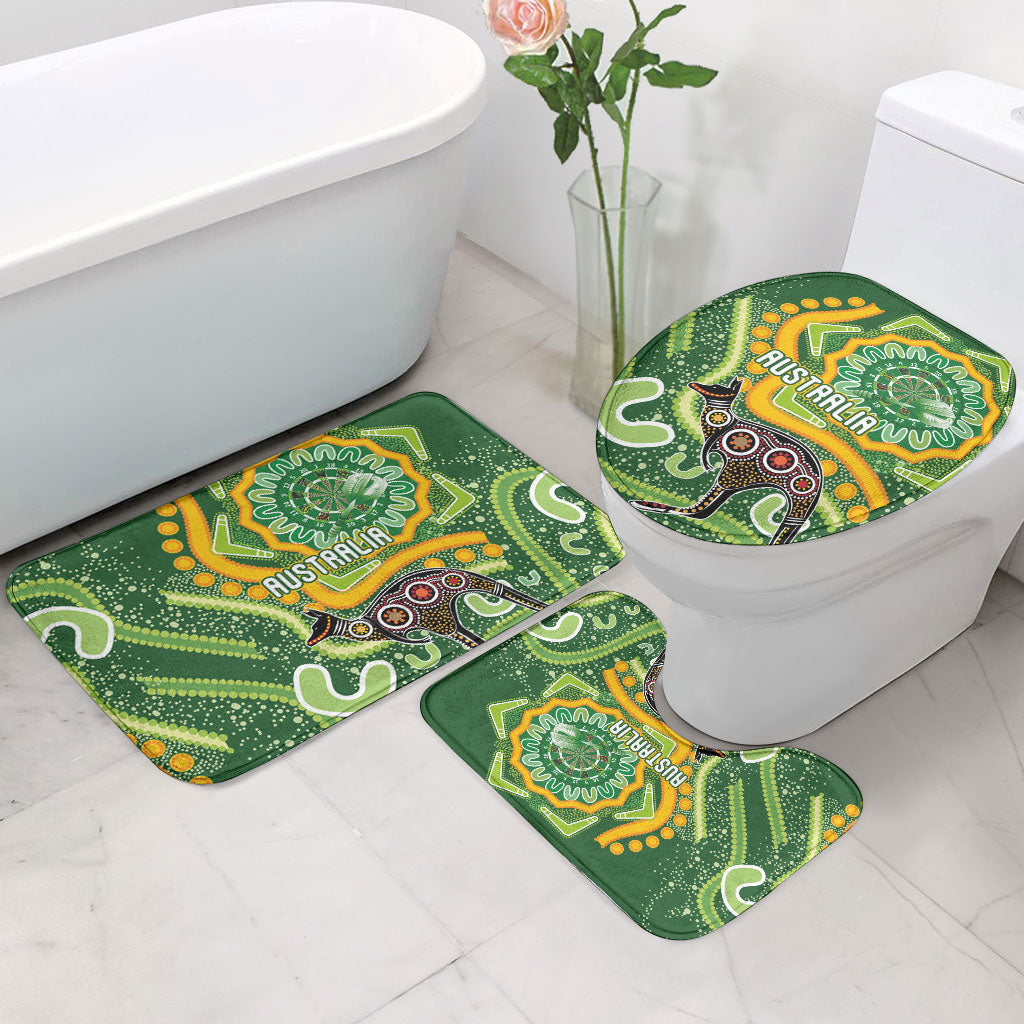 Australia Darts Bathroom Set Aboriginal Dot Art Boomerang Indigenous Style Graphic