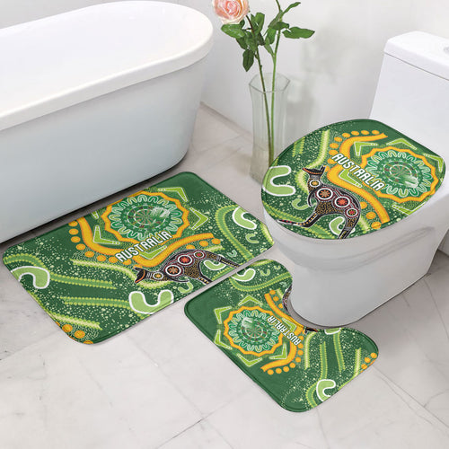 Australia Darts Bathroom Set Aboriginal Dot Art Boomerang Indigenous Style Graphic