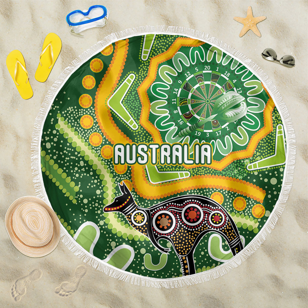 Australia Darts Beach Blanket Aboriginal Dot Art Boomerang Indigenous Style Graphic