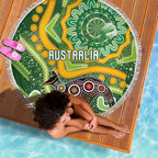 Australia Darts Beach Blanket Aboriginal Dot Art Boomerang Indigenous Style Graphic