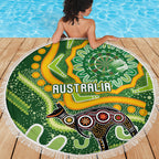 Australia Darts Beach Blanket Aboriginal Dot Art Boomerang Indigenous Style Graphic