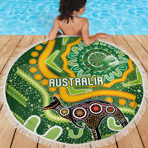 Australia Darts Beach Blanket Aboriginal Dot Art Boomerang Indigenous Style Graphic
