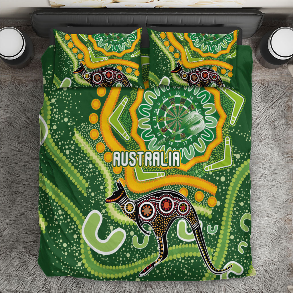 Australia Darts Bedding Set Aboriginal Dot Art Boomerang Indigenous Style Graphic
