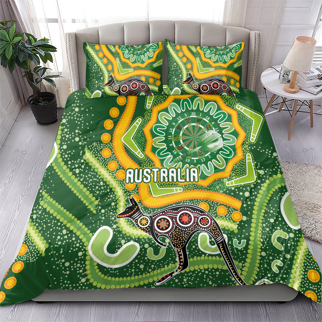 Australia Darts Bedding Set Aboriginal Dot Art Boomerang Indigenous Style Graphic