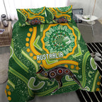 Australia Darts Bedding Set Aboriginal Dot Art Boomerang Indigenous Style Graphic