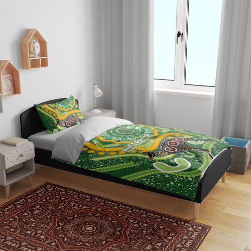 Australia Darts Bedding Set Aboriginal Dot Art Boomerang Indigenous Style Graphic