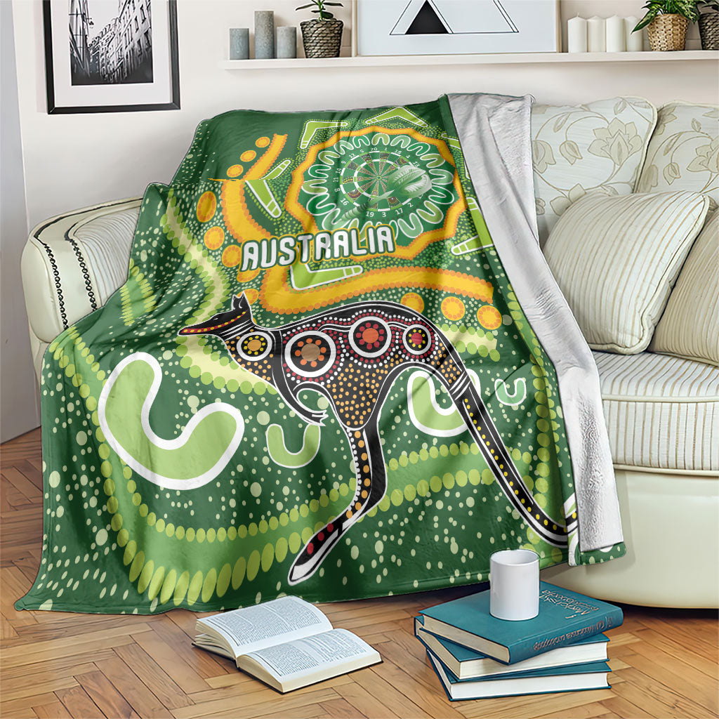Australia Darts Blanket Aboriginal Dot Art Boomerang Indigenous Style Graphic