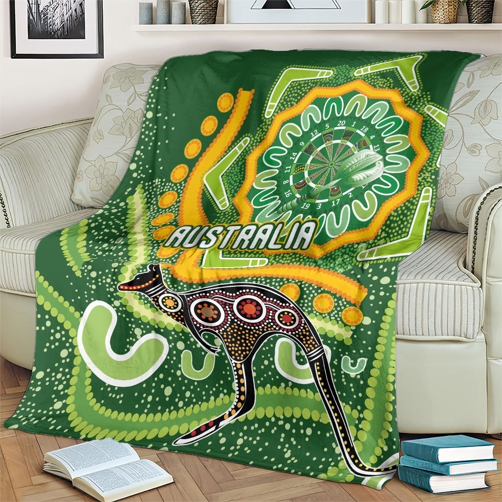 Australia Darts Blanket Aboriginal Dot Art Boomerang Indigenous Style Graphic