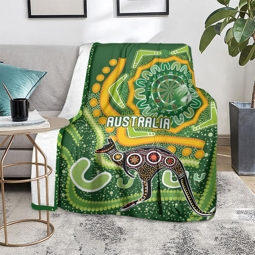 Australia Darts Blanket Aboriginal Dot Art Boomerang Indigenous Style Graphic