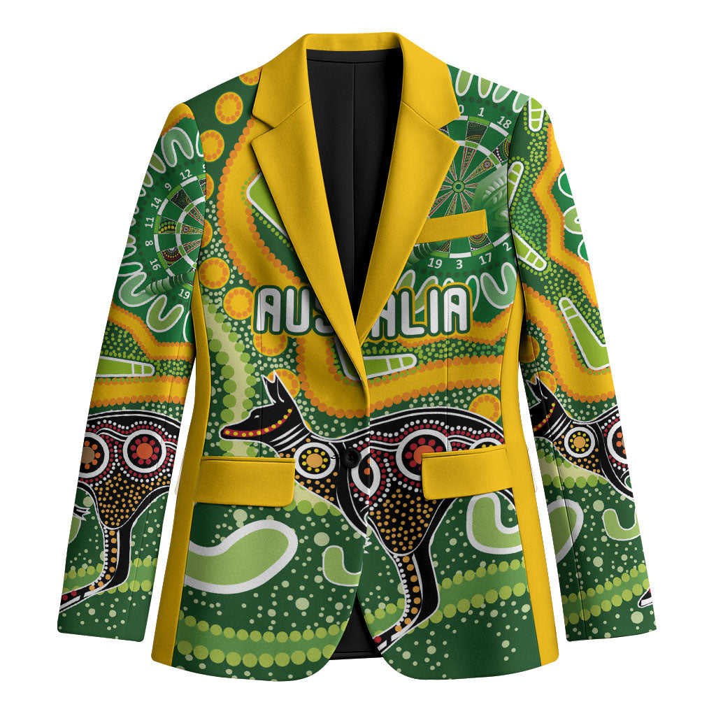 Australia Darts Personalised Blazer Aboriginal Dot Art Boomerang Indigenous Style Graphic