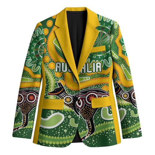 Australia Darts Personalised Blazer Aboriginal Dot Art Boomerang Indigenous Style Graphic