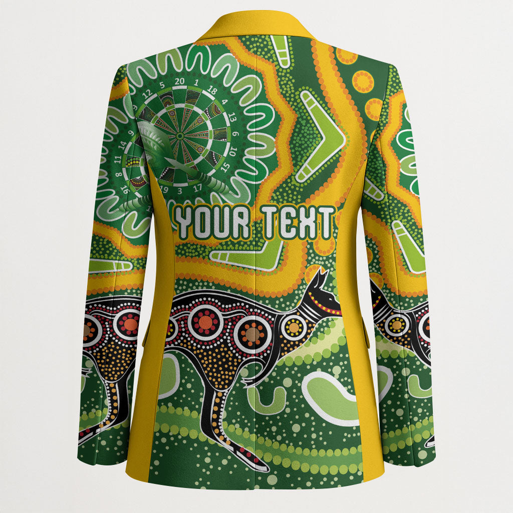 Australia Darts Personalised Blazer Aboriginal Dot Art Boomerang Indigenous Style Graphic