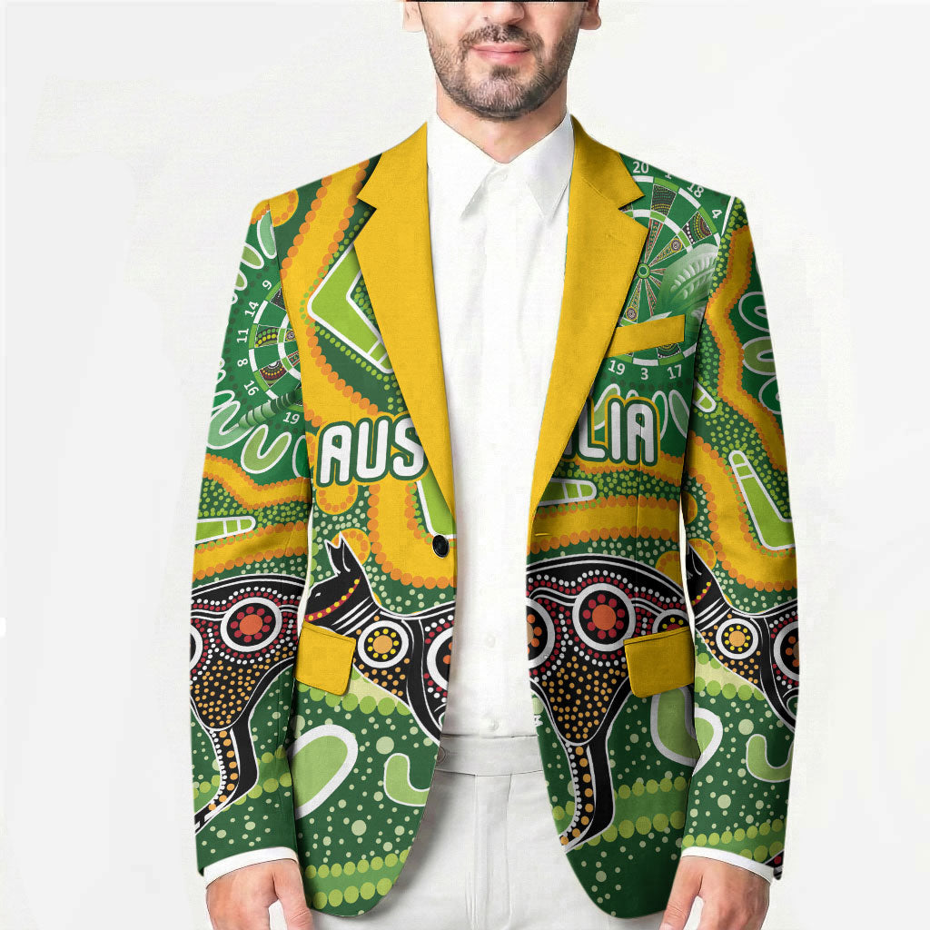 Australia Darts Personalised Blazer Aboriginal Dot Art Boomerang Indigenous Style Graphic