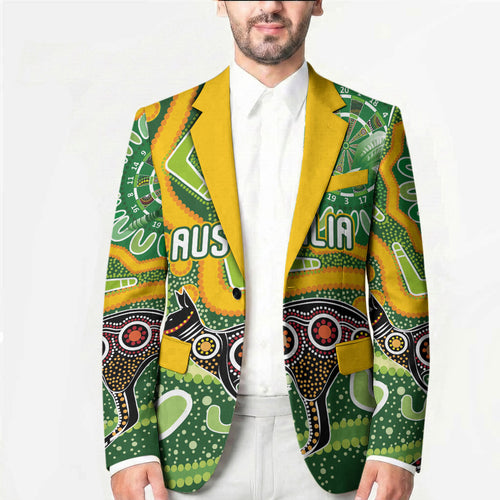 Australia Darts Personalised Blazer Aboriginal Dot Art Boomerang Indigenous Style Graphic