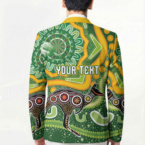 Australia Darts Personalised Blazer Aboriginal Dot Art Boomerang Indigenous Style Graphic