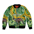 Australia Darts Personalised Bomber Jacket Aboriginal Dot Art Boomerang Indigenous Style Graphic