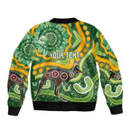 Australia Darts Personalised Bomber Jacket Aboriginal Dot Art Boomerang Indigenous Style Graphic