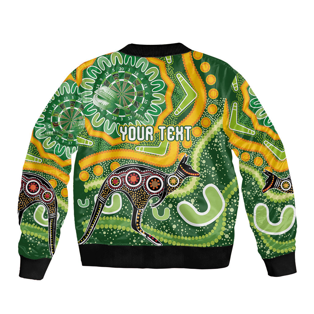 Australia Darts Personalised Bomber Jacket Aboriginal Dot Art Boomerang Indigenous Style Graphic